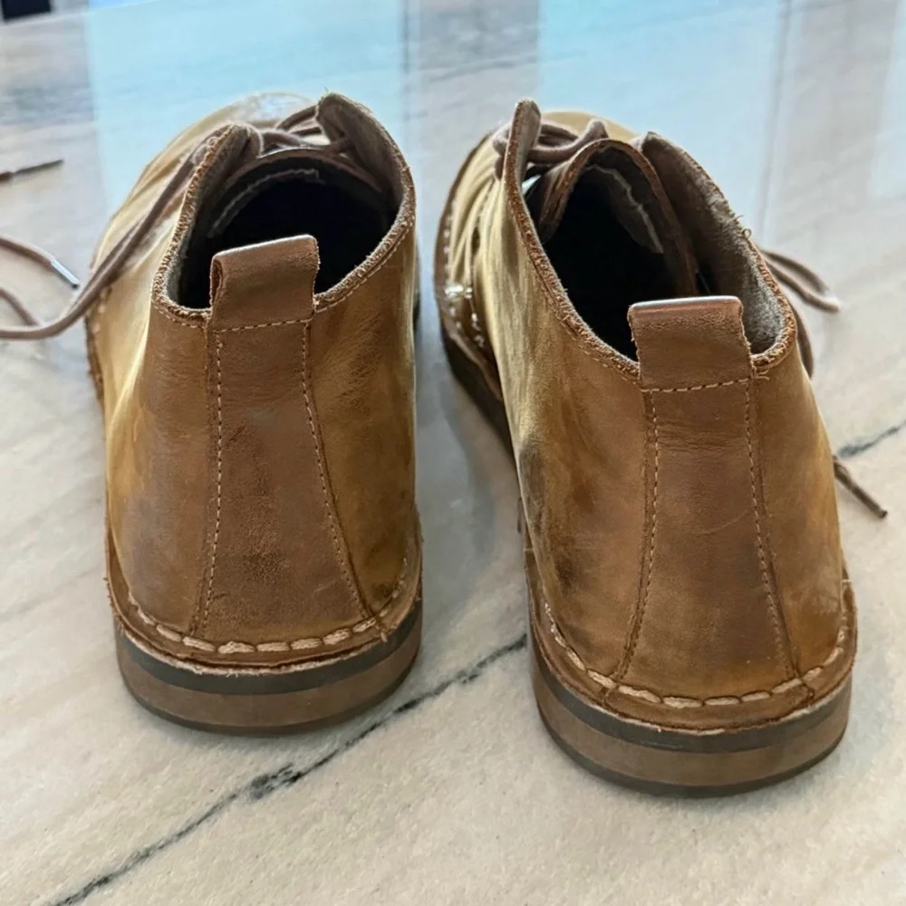 ✨ Men’s Brown‎ Leather Chukka Desert Boots Lace Up Ankle Shoes Sz 9 ✨